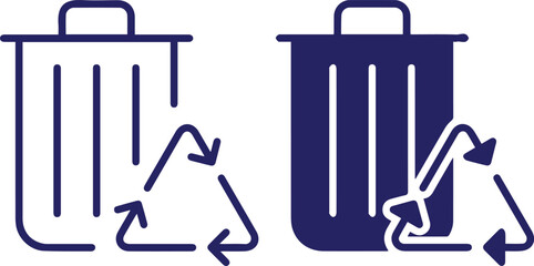 trash can, recycling bin, waste management, environment, sustainability, icons
