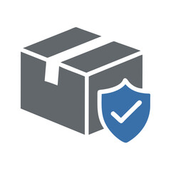 Secure Shipping Box Icon – Delivery Protection, Safe Package Symbol