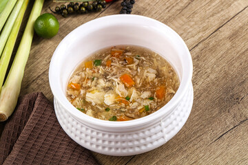 Asian gourmet crab soup with spices