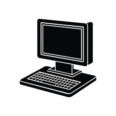 Fototapeta premium Desktop computer logo vector illustration isolated on white background