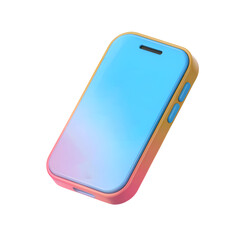 3d mobile phone icon isolated on transparent background. 3d rendering Cartoon plastic style. PNG file, cut out