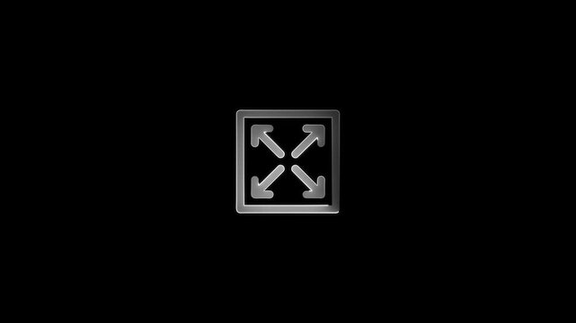 glowing neon fullscreen icon animation black background. 4K Video motion graphic animation.