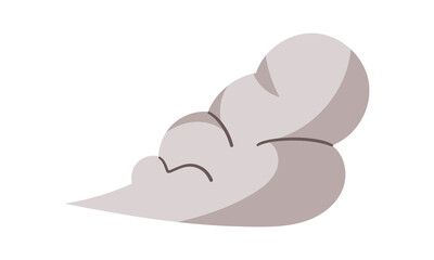 Smoke cloud comic set. Comic smoke flows, dust, smog and smoke steaming cloud silhouettes hand drawn illustration isolate on white .