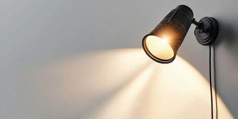 Adjustable wall spotlight for accent lighting on white background