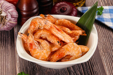 Steamed red prawn with spices