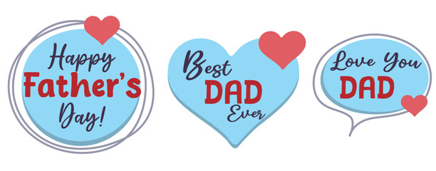 Hand Drawn Father's Day Stickers – Love Messages for Dad