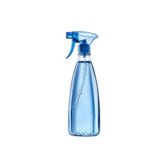 Blue Spray Bottle with Liquid and Air Bubbles
