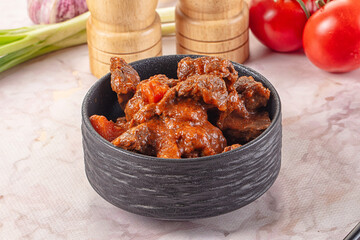 Hungarian goulash with beef meat