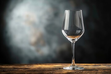 Elegant crystal wine glass with intricate cut patterns on wooden surface, illuminated by warm golden light for a sophisticated ambiance