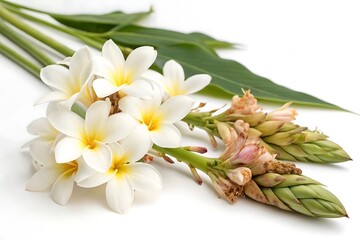 Obraz premium Bunch of white flowers with yellow centers