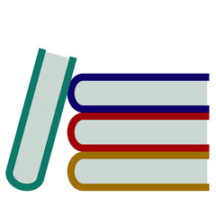 books illustration with stack of books flat design png