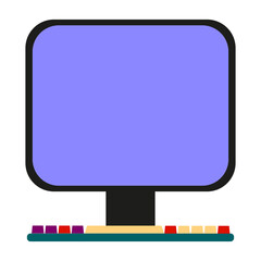 computer monitor with blank screen png, icon computer