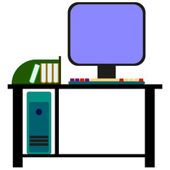 illustration of desk computer png