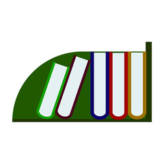 illustration of a bookshelf complete with several books PNG