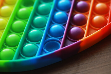 Colorful Rainbow Pop It Fidget Toy for Stress Relief and Focus
