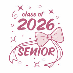 Pink Senior Class of 2026 phic Illustration