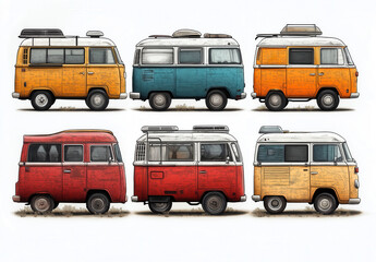 Illustration on white background camping trailer.
