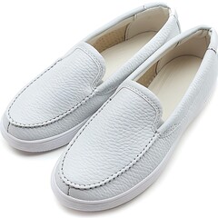 Two elegant white leather slip-on shoes for comfort and style accessory
