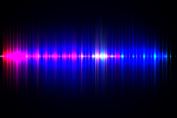 Abstract Glowing Audio Equalizer on Black Background