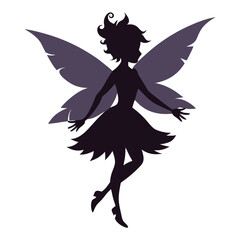 Silhouette of a Fairy: A whimsical silhouette of a fairy with delicate wings and flowing dress, perfect for fantasy-themed designs. 