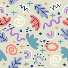 Colorful cute doodle pattern background vector design