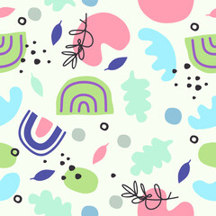 Colorful cute doodle pattern background vector design