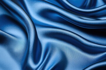 Obraz premium Soft Elegant Satin Fabric Draped in Rich Blue Tones and Textures
