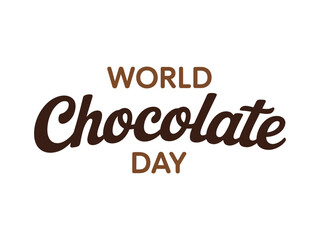 World chocolate day celebration illustration featuring bold brown typography on a white background