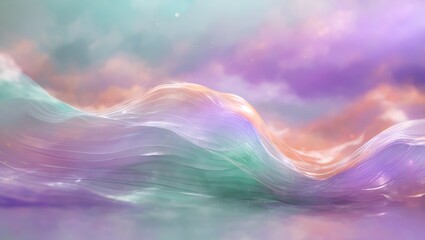 Soft Ethereal Waves in Lavender and Peach Color Palette