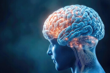 Neuroscience breakthroughs understanding the human brain laboratory scientific illustration digital environment side view cognitive concepts for research and innovation