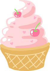 strawberry ice cream cone