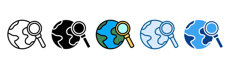 Magnifying Glass Icon Set Multiple Style Collection