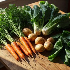 Colorful Root Vegetables: Carrots, Radishes, and Beets