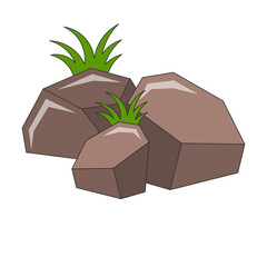 Stone and Grass Illustration