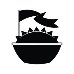 Guacamole with Tortilla Chips and Banner Icon