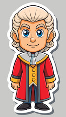 Obraz premium Cartoon judge in formal attire.