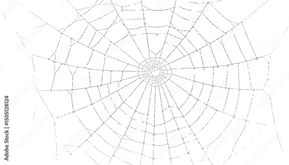 Wall mural intricate spiderweb detail nature s geometry circular web design transparent background