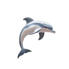 Obraz premium dolphin, an icon, an emoji, overhead view, realistic, very slight shadow, plastic, claymation, simple graphic, minimalist, minimalism, white background, soft light overhead, polycount, photorealism,