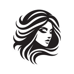 beautiful woman vector silhouette clip art logo design illustration