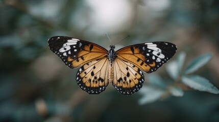 Fototapeta premium Detailed close-up of a monarch butterfly showcasing its symmetric beauty
