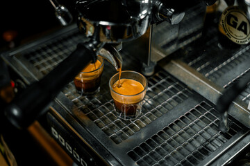 Double Espresso Shot from a Professional Machine