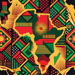 Obraz premium Vector illustration of a African Pattern Map Design.