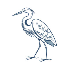 Obraz premium Heron on a white background. heron vector art illustration. bird vector design.