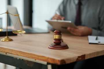 Lawyer and team Talk and consult on solving problems and work related to legal work of lawyers