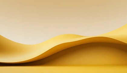 Abstract golden wave form against a soft gradient background creating a calming, smooth aesthetic.