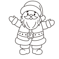 santa claus, christmas clipart, line art, hand drawn, holiday doodles, christmas sweets, snow illustration, winter elements, christmas candy, black and white, outline drawing, festive illustration
