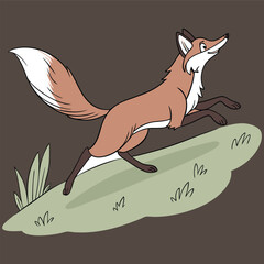 Running Cartoon Fox 