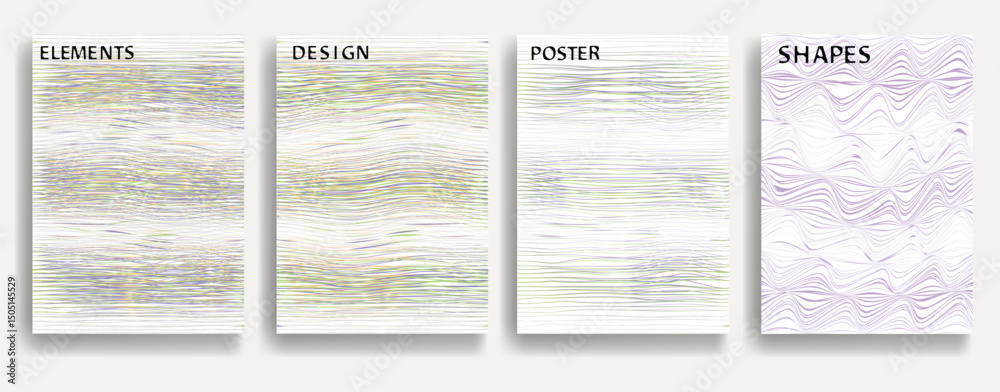 Poster abstract flow lines background . wavy stripes . striped linear pattern . poster collection with smoo