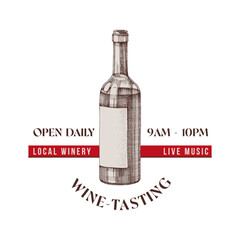 Wine tasting logo template vector