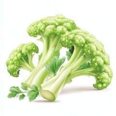 Exquisite Cluster of Romanesco Broccoli A Symphony of Fibonacci Sequence in Verdant Green Produce